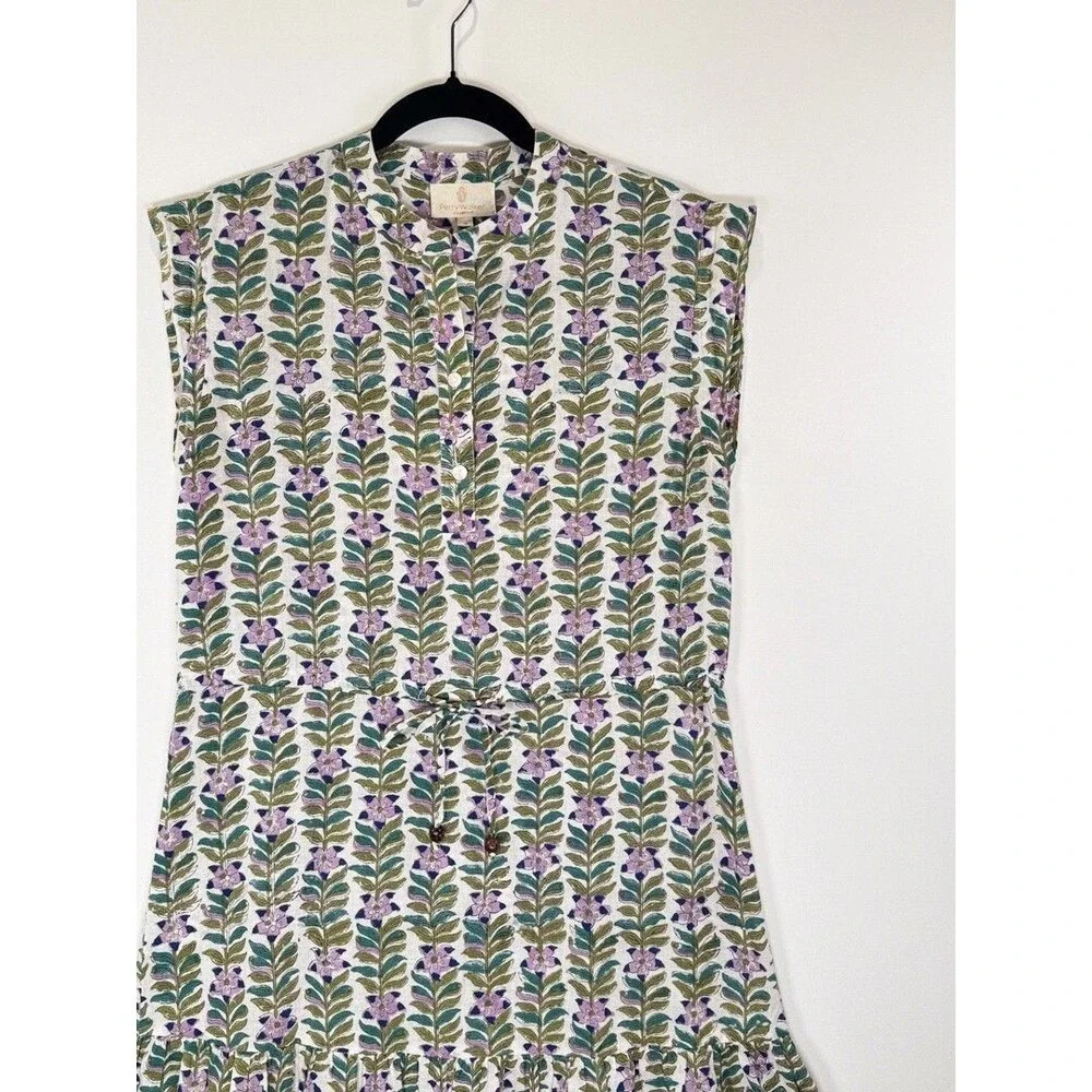 Perry Walker Womens Dress Green Floral Mini Cap Sleeve A Line Boho 1 US Small - Picture 4 of 11